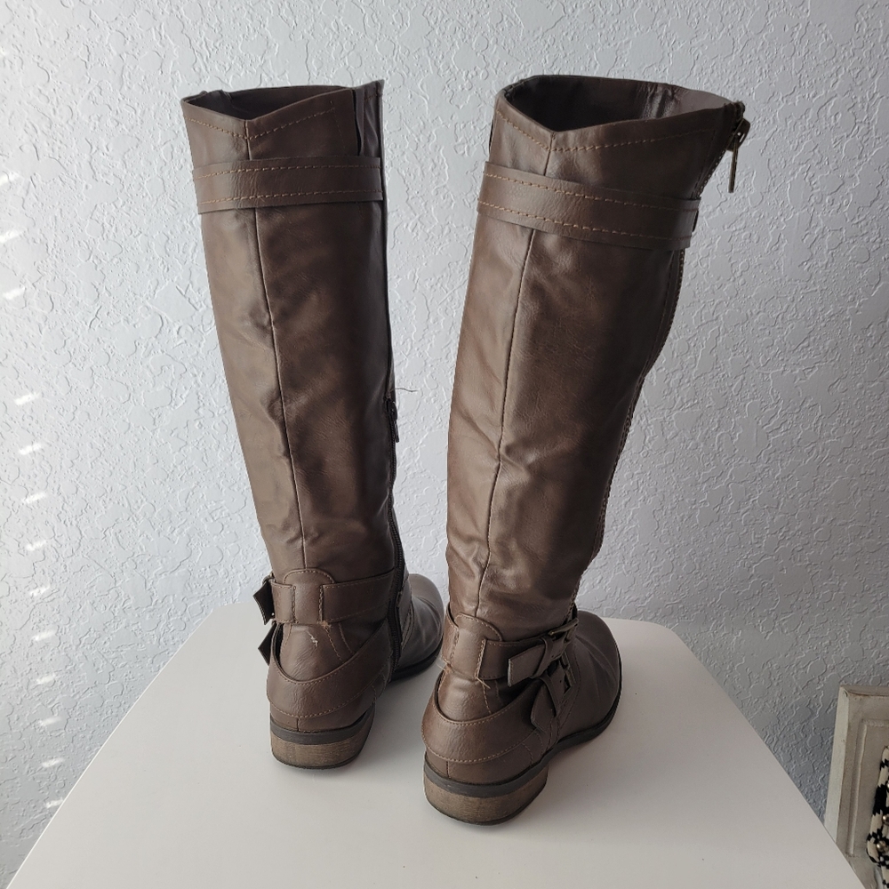 Rampage Women's Hansel Zipper and Buckle Knee- High Riding Boots SIZE 7 - Picture 12 of 14